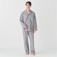 GUNZE(グンゼ) 睡眠工房ダンボールニットグレンチェック柄シャツ メンズ(ウスクロ-S)