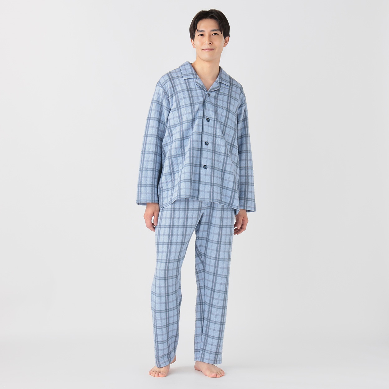 GUNZE(グンゼ) 睡眠工房 HOTMAGIC 発熱杢キルトシャツパジャマ メンズ