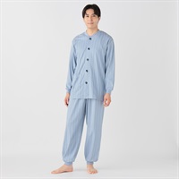 GUNZE(グンゼ) 着脱らくらくサポート 家庭用乾燥機対応スムースパジャマ メンズ(アオ-S)