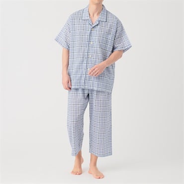 GUNZE(グンゼ) 睡眠工房クレープ半袖8分丈パンツシャツ メンズ