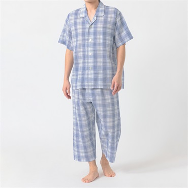 GUNZE(グンゼ) 睡眠工房クレープ半袖8分丈パンツシャツ メンズ
