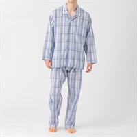 GUNZE(グンゼ) 睡眠工房 クレープ長袖長パンツシャツ メンズ(アオ-S)