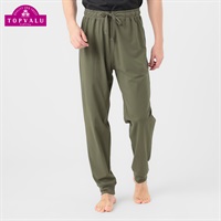 SilkyFACT COTTON ロングパンツ（前とじ） メンズ トップバリュ PEACE FIT(ピースフィット)(ミドリ-M)