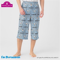 I’ｍ Doraemon 前とじプリントステテコ（7分丈） メンズ(ウスアオ-M)