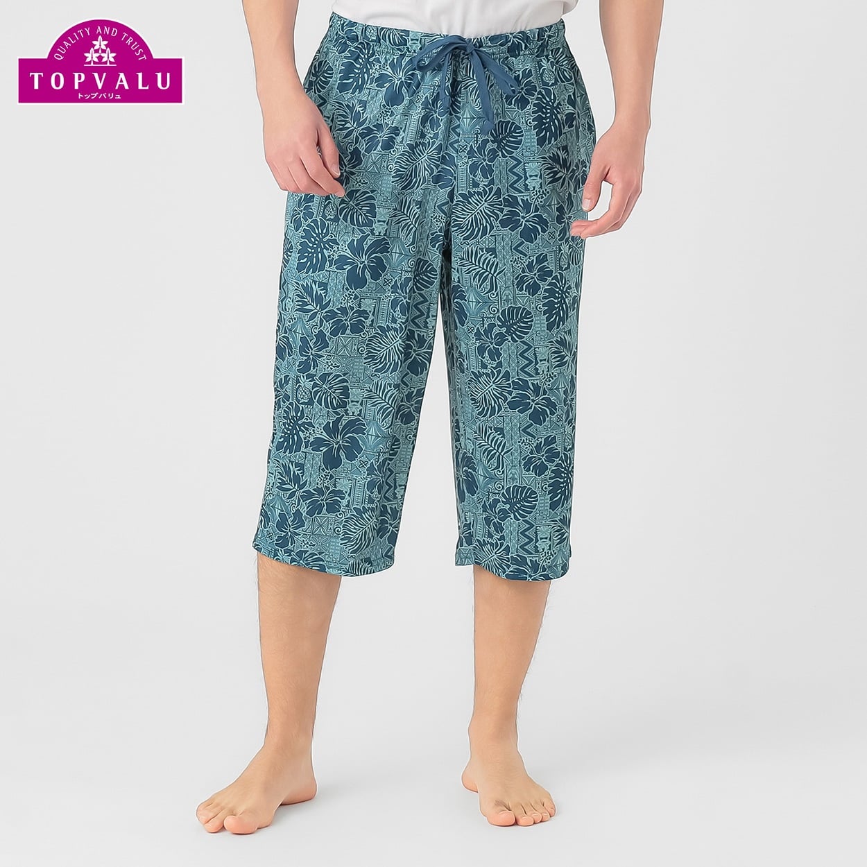 前とじプリントステテコ（7分丈） メンズ トップバリュ PEACE FIT(ピースフィット)(Ａコイアオ-3XL)