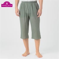 前あき楊柳ステテコ メンズ トップバリュ PEACE FIT(ピースフィット)(ウスミドリ-M)