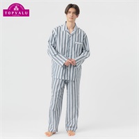 サラッと快適 サッカーパジャマ メンズ トップバリュ PEACE FIT(ピースフィット)(コイアオ-M)