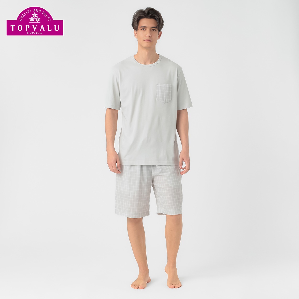 上下異素材ルームセット メンズ トップバリュ PEACE FIT(ピースフィット)(ウスクロ-L)