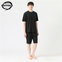 半袖＆ハーフパンツルームセット メンズ トップバリュ ベストプライス(TOPVALU BESTPRICE)(クロ-M)