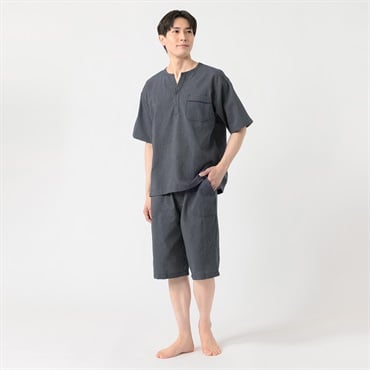 江戸百景しじらYヘンリー メンズ(コイアオ-S)