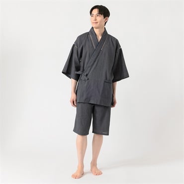 江戸百景しじら甚平 メンズ