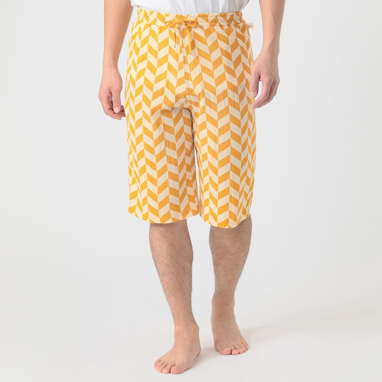 NIRMATA VACATION HALF PANTS チェック メンズ(キイロ-XL)
