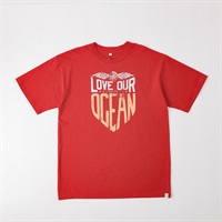 【心花りりちゃん着用アイテム】 NIRMATA  OCEAN Tシャツ メンズ(アカ-M)