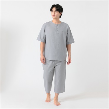 POLO BRITISH COUNTRY SPIRIT(ポロ・ビーシーエス) ルームウェア ワッフル ヘンリーネック上下セット メンズ(ウスクロ-M)