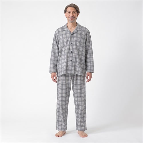 GUNZE(グンゼ) 睡眠工房 ダンボールニットペイズリーチェック柄シャツ メンズ(ウスクロ-S)