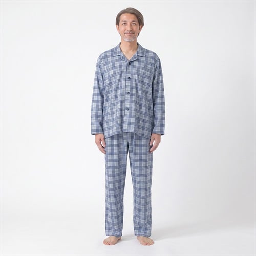 GUNZE(グンゼ) 睡眠工房 ダンボールニットペイズリーチェック柄シャツ メンズ