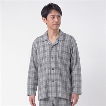 GUNZE(グンゼ) 睡眠工房 HOTMAGIC 発熱キルトペイズリー柄シャツパジャマ メンズ(ウスクロ-S)