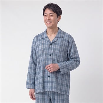 GUNZE(グンゼ) 睡眠工房 HOTMAGIC 発熱キルトペイズリー柄シャツパジャマ メンズ(アオ-S)