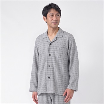 GUNZE(グンゼ) 睡眠工房 HOTMAGIC 発熱杢キルトシャツパジャマ メンズ(ウスクロ-S)