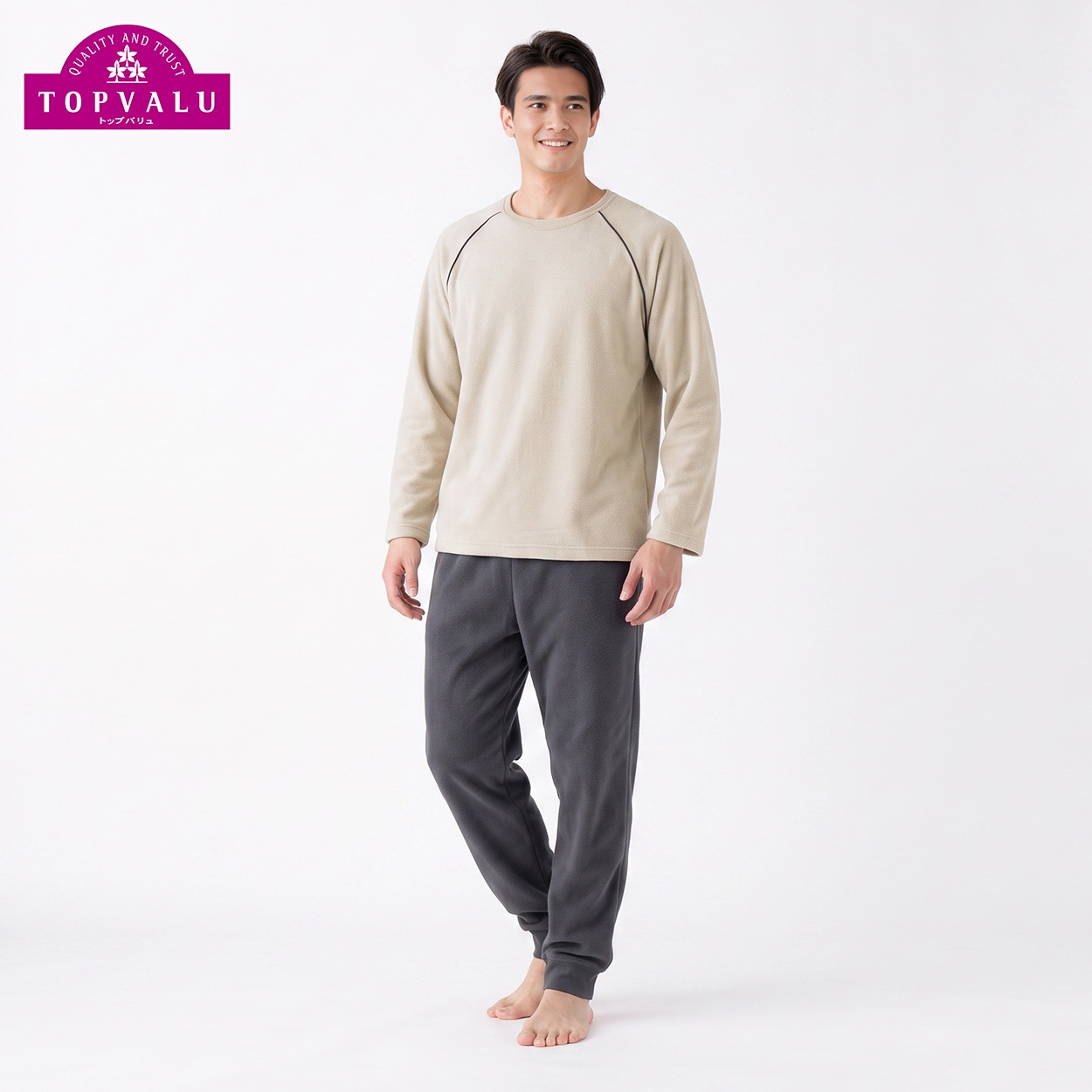 肌側コットン マシュマロンルームセット メンズ トップバリュ PEACE FIT(ピースフィット)(ウスチャ-S)