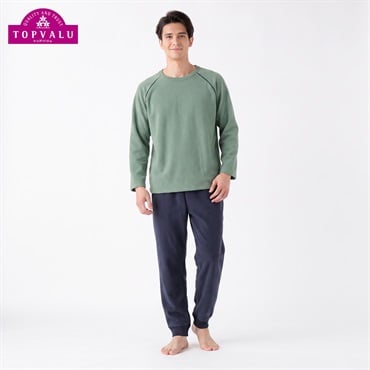 肌側コットン マシュマロンルームセット メンズ トップバリュ PEACE FIT(ピースフィット)(ウスミドリ-S)