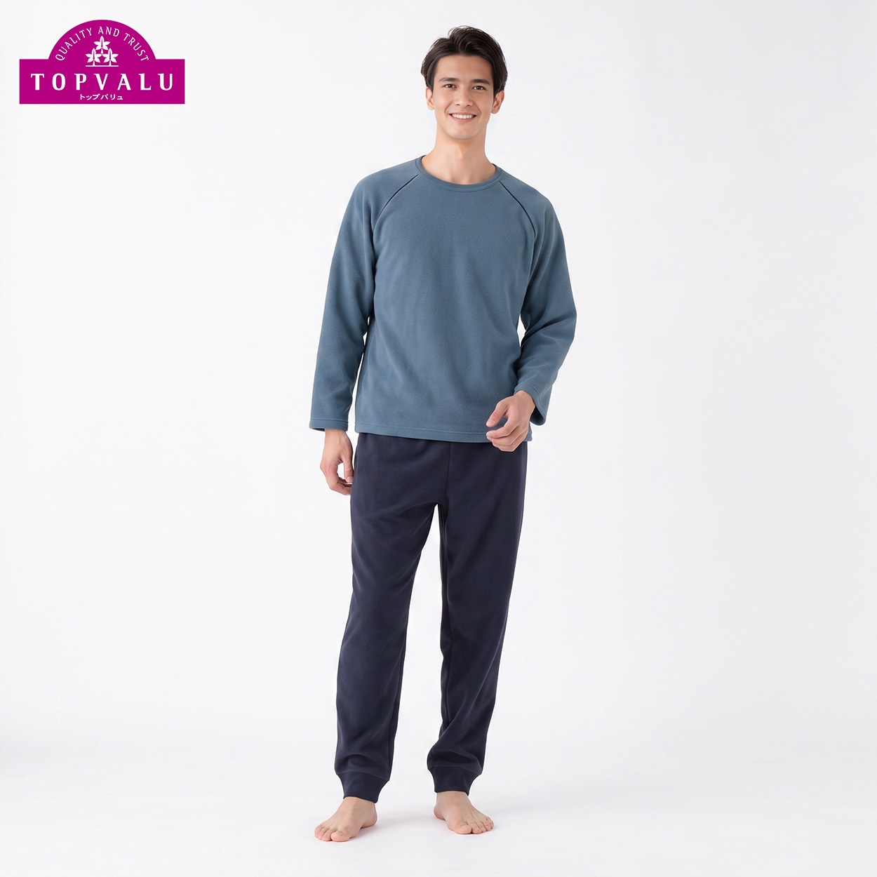 肌側コットン マシュマロンルームセット メンズ トップバリュ PEACE FIT(ピースフィット)(アオ-S)