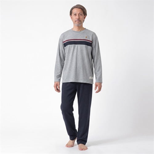 POLO BRITISH COUNTRY SPIRIT(ポロ・ビーシーエス) パジャマ ダンボールニット 無地切替 Tスーツ メンズ