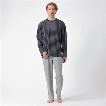 POLO BRITISH COUNTRY SPIRIT(ポロ・ビーシーエス) パジャマ ダンボールニット ボーダー Tスーツ メンズ(コイアオ-M)