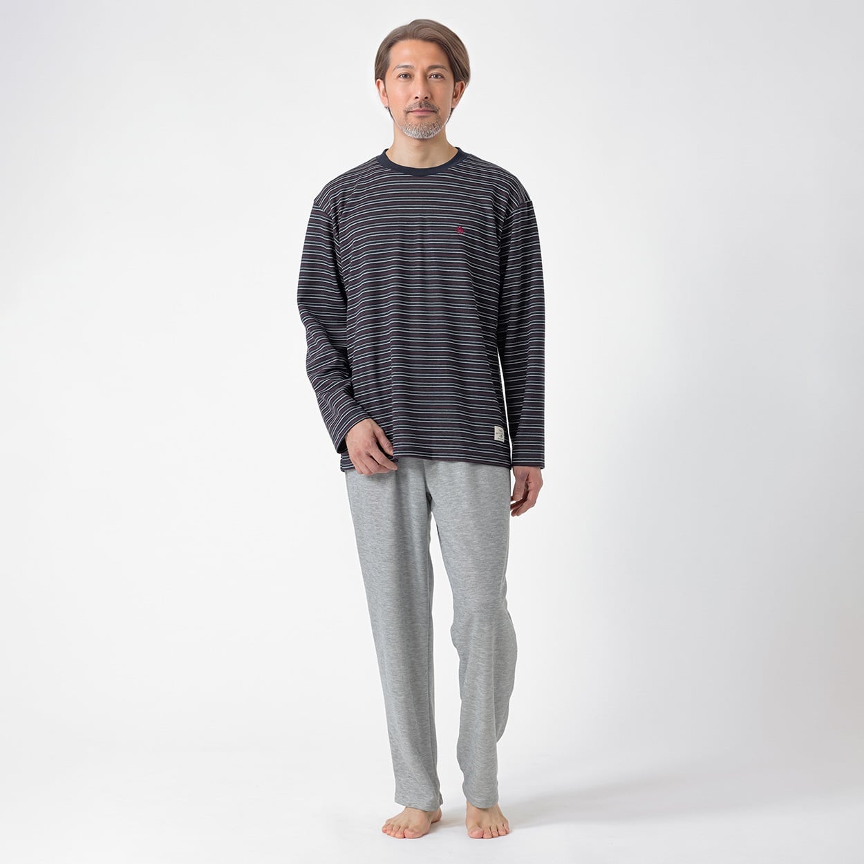 POLO BRITISH COUNTRY SPIRIT(ポロ・ビーシーエス) パジャマ ダンボールニット ボーダー Tスーツ メンズ(コイアオ-L)