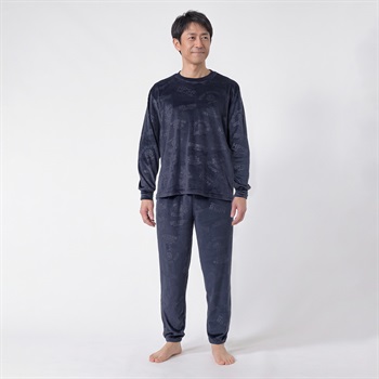 Hush Puppies(ハッシュパピー) ストレッチベロアTスーツパジャマ メンズ(コイアオ-M)