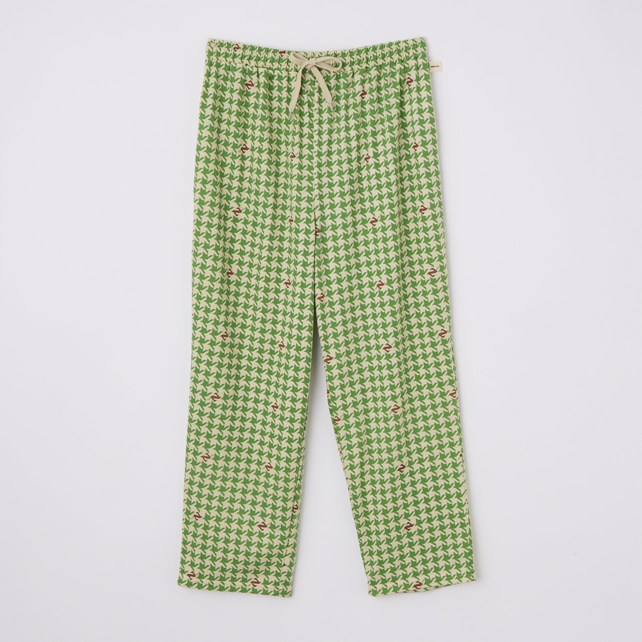 NIRMATA(ニルマータ) VACATION PANTS 9分丈千鳥柄 (ウスミドリ-S)
