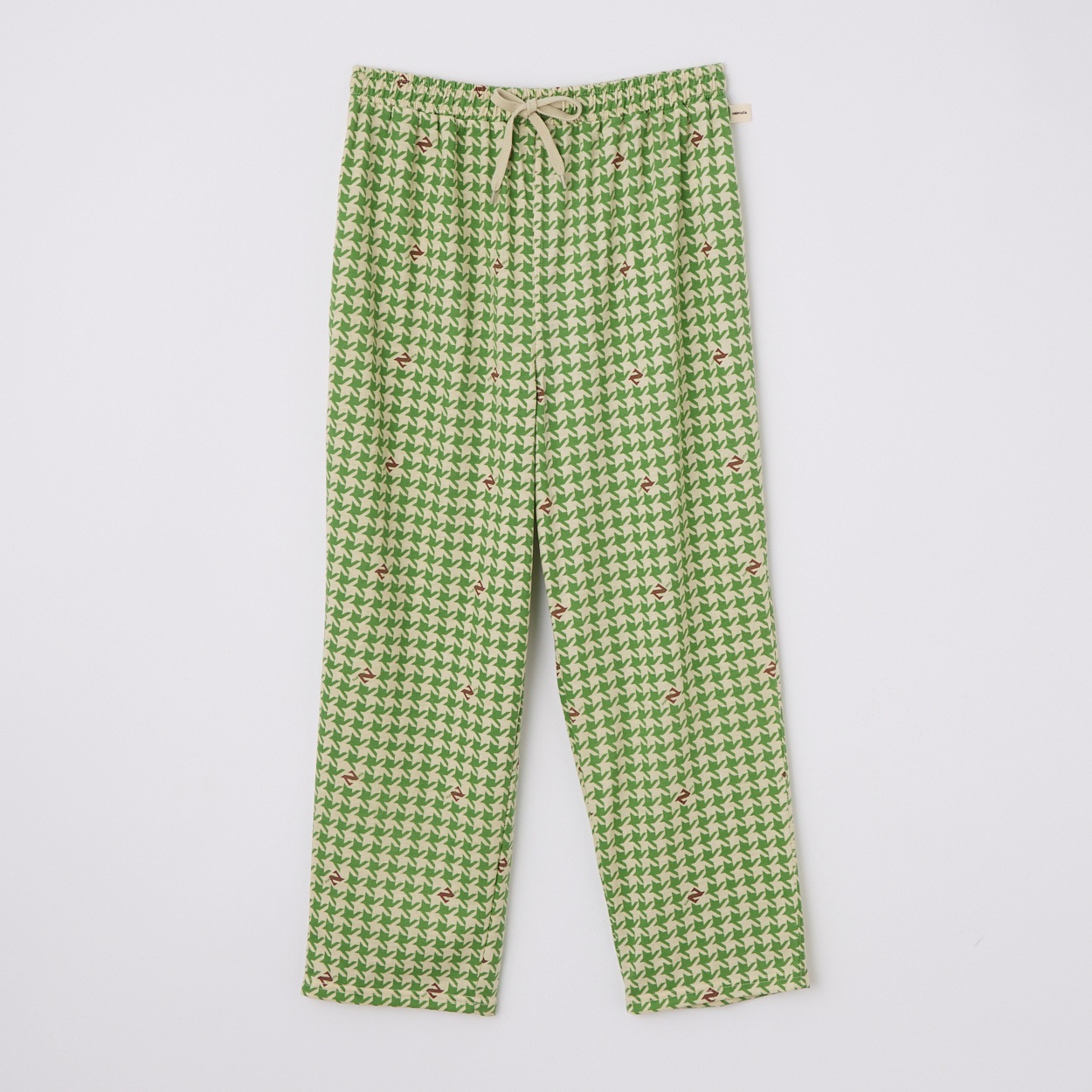 NIRMATA(ニルマータ) VACATION PANTS 9分丈千鳥柄 (ウスミドリ-M)