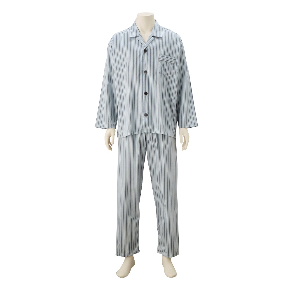 日本製サテンプリントパジャマ メンズ(ウスクロ-3XL)