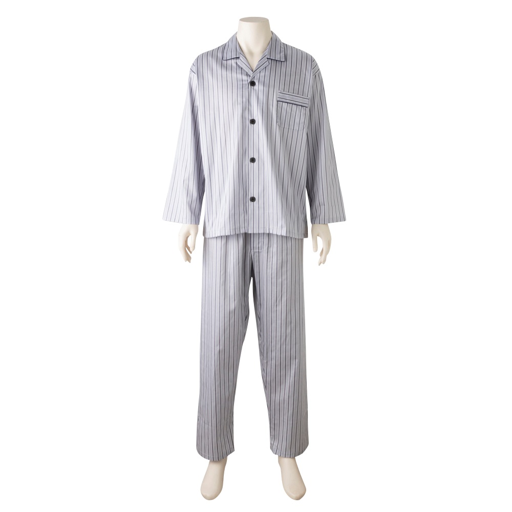 日本製サテンプリントパジャマ メンズ(Ａウスクロ-2XL)