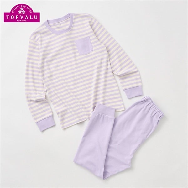 ★今だけお値下げ★ 新品　綿100 トップバリュー　ふんわり柔らかネルパジャマ 綿100％スムース長袖ルームウェア トップバリュ キッズ140cm