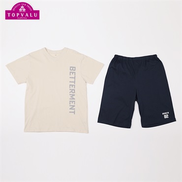 綿100％天竺半袖ルームウェア サイドロゴ 男の子 トップバリュ キッズ 140cm-160cm