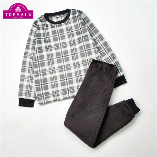 ピースフィットウォーム フリース長袖ルームウェア チェック