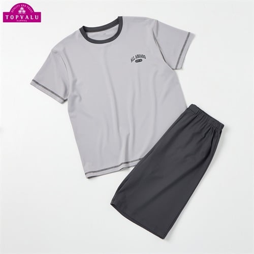 ピースフィットクール キッズ半袖ルームウェア 男の子 トップバリュ キッズ 140cm-160cm(チャコール-140cm)