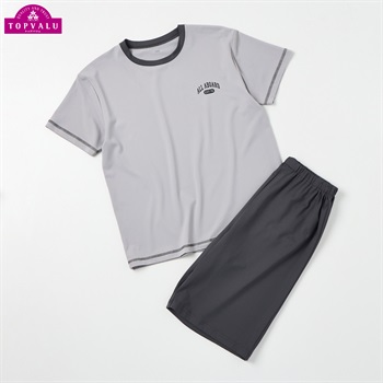 ピースフィットクール キッズ半袖ルームウェア 男の子 トップバリュ キッズ 140cm-160cm(チャコール-140cm)