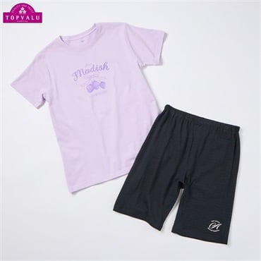 キッズ綿100％天竺半袖ルームウェア 女の子 トップバリュ キッズ 140cm-160cm