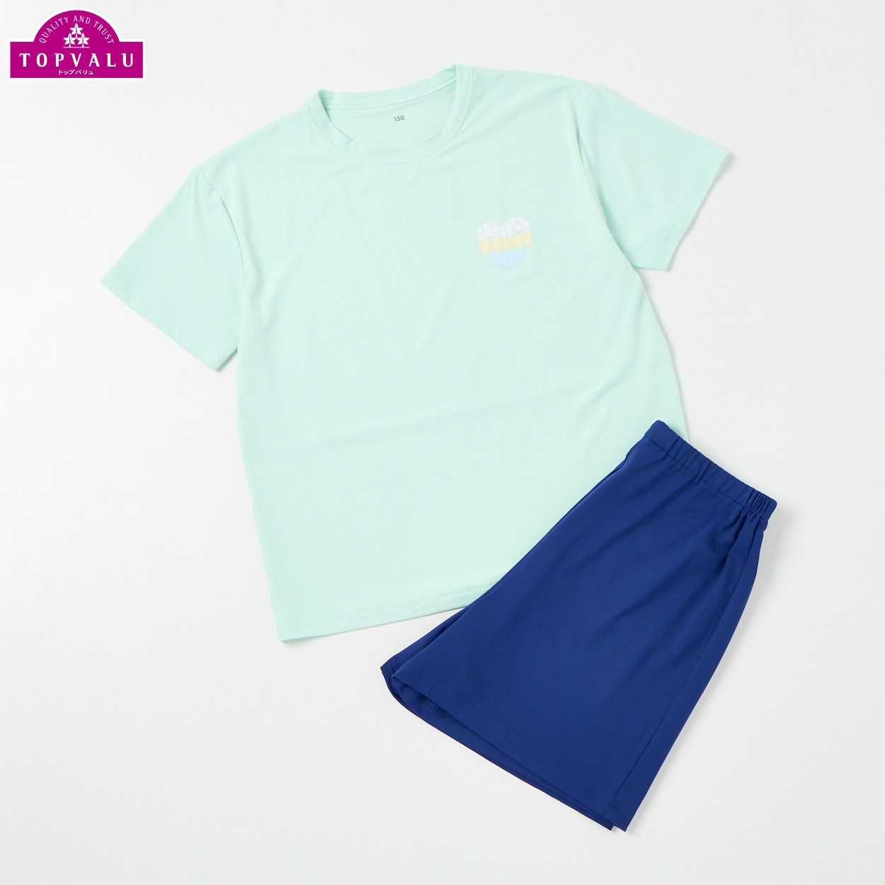 ピースフィットクール キッズ半袖ルームウェア 女の子 トップバリュ キッズ 140cm-160cm(ミント-150cm)