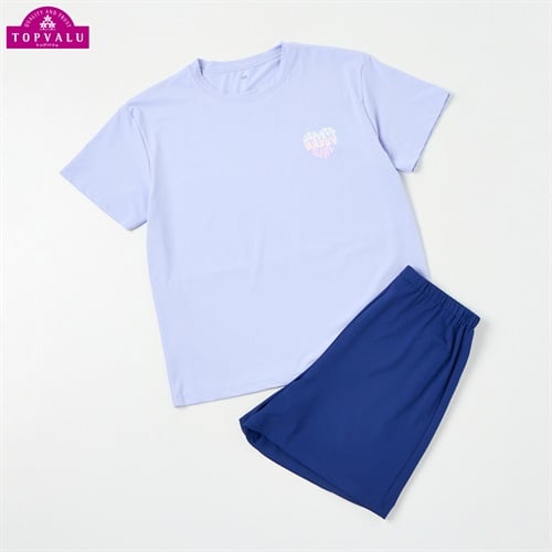 ピースフィットクール キッズ半袖ルームウェア 女の子 トップバリュ キッズ 140cm-160cm(パープル-140cm)
