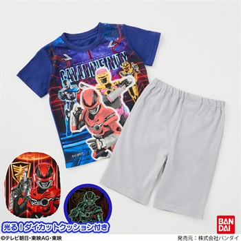 超宇宙刑事ギャバンインフィニティ 光るダイカットクッション付きパジャマ 男の子 キッズ 110cm-130cm(ネイビー-110cm)