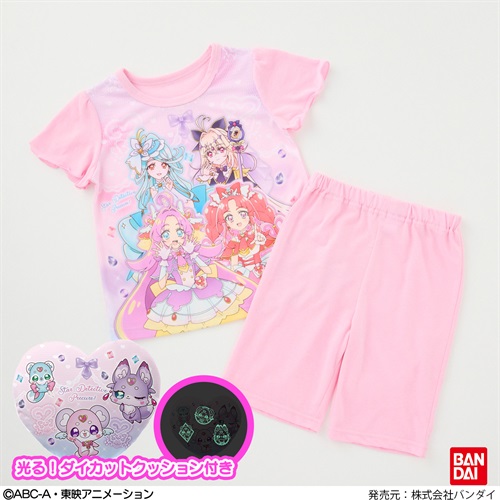 名探偵プリキュア 光るダイカットクッション付きパジャマ 女の子 キッズ 110cm-130cm