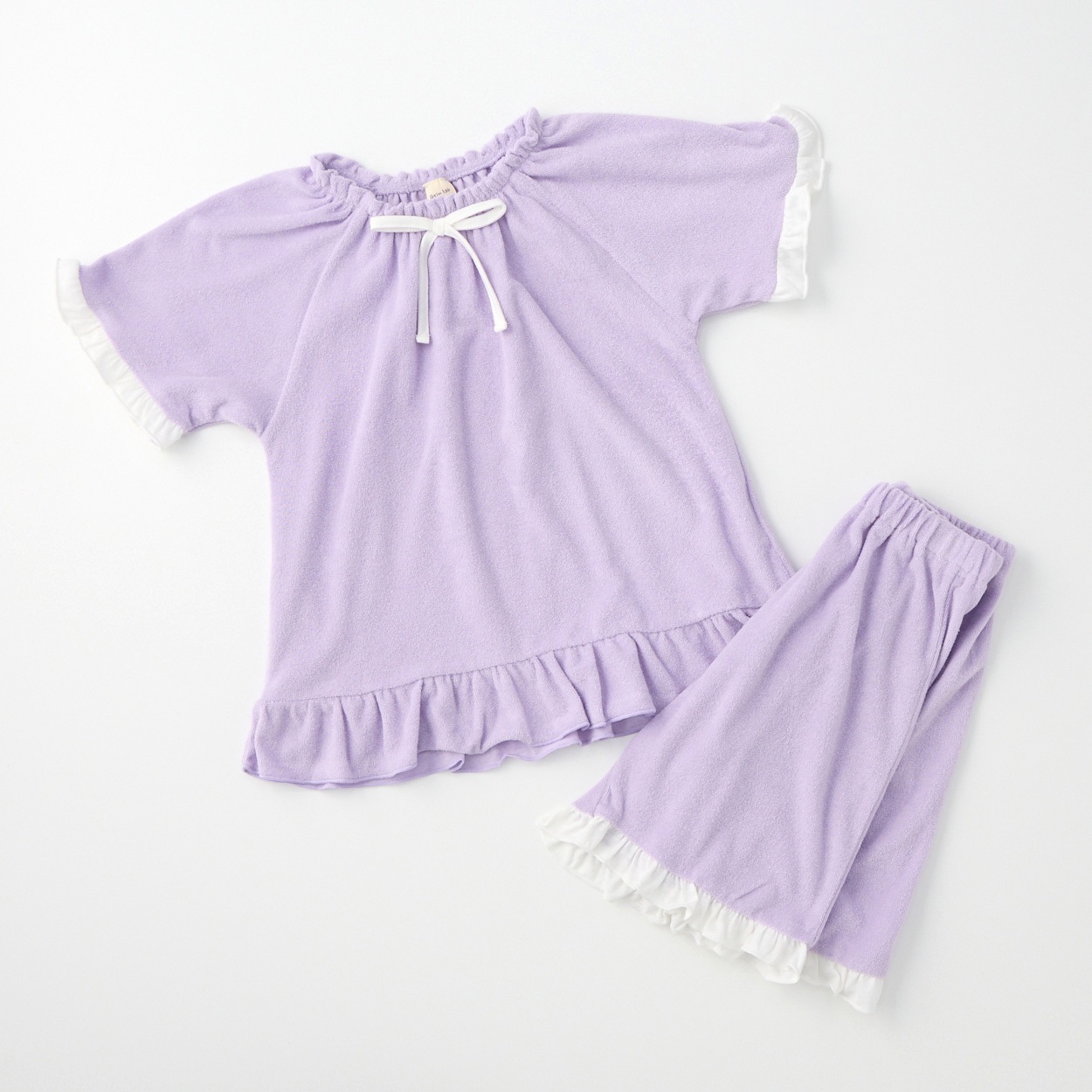 パイルフリルルームウエア 女の子 キッズ 110cm-130cm(ラベンダー-120cm)