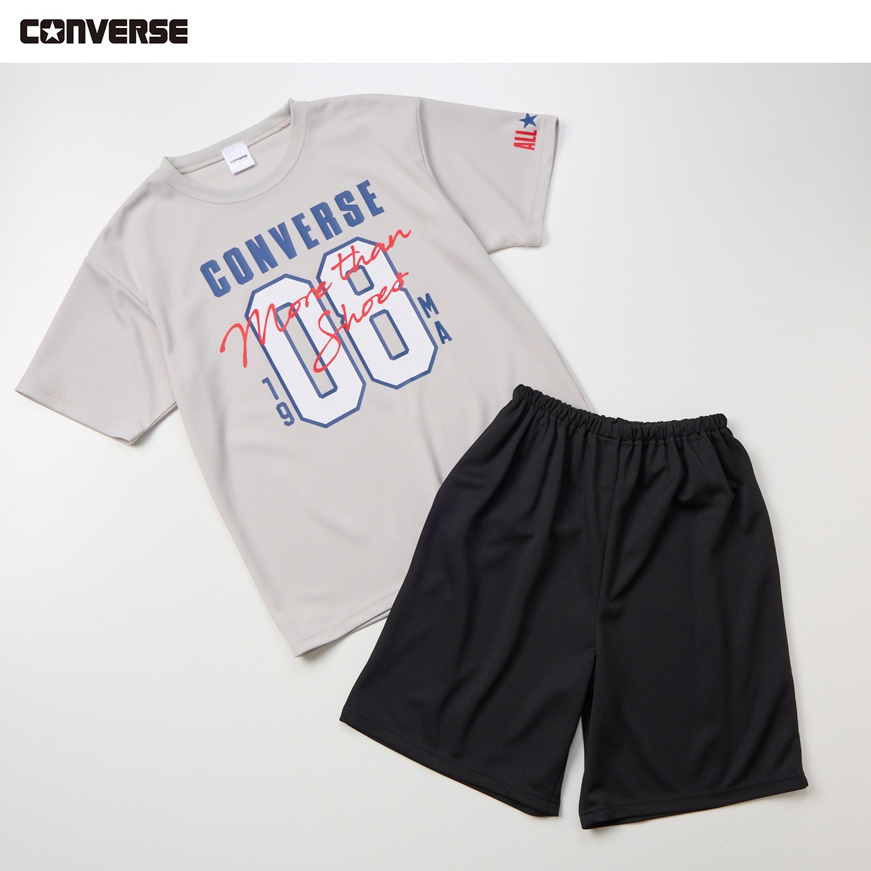 CONVERSE(コンバース) 冷感メッシュ胸捺染ルームウェア 男の子 キッズ 140cm-160cm(グレー-160cm)