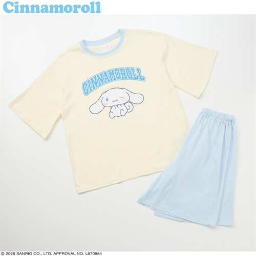シナモロール／クロミ 天竺トリムTシャツルームウェア 女の子 キッズ 120cm-160cm
