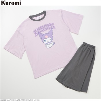 シナモロール／クロミ 天竺トリムTシャツルームウェア 女の子 キッズ 120cm-160cm(クロミ-120cm)