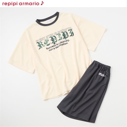 repipi armario♪(レピピアルマリオ) 冷感メッシュ５分袖ルームウェア 女の子 キッズ 140cm-160cm(アイボリー-140cm)