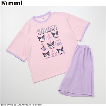 クロミ 冷感メッシュトリミングTシャツルームウェア 女の子 キッズ 120cm-160cm(ピンク-120cm)